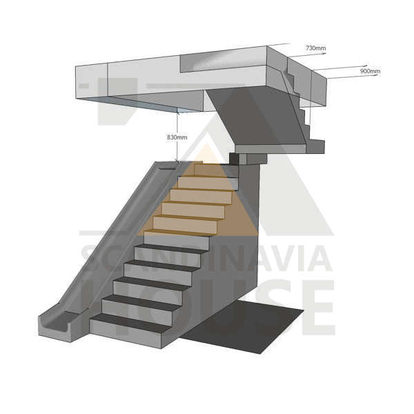 Проект 3D­-модель лестницы с горкой фото, схема, чертёж