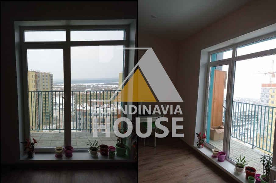 Шторы для большого окна, панорамное в квартире в Перми
